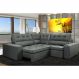 Sofa de Canto Retrátil e Reclinável com Molas Cama inBox Austin 2,60m x 2,60m Suede Velusoft Cinza