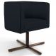 Poltrona Decorativa Giratória Base X Betina D02 Corano Preto C-05 - Lyam Decor