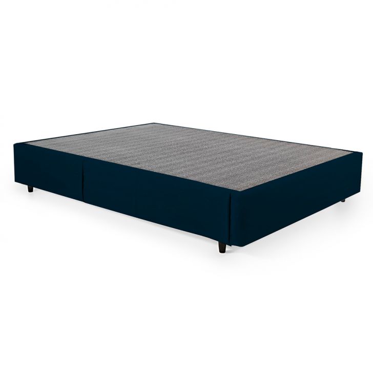 Base Para Cama Box Solteiro Guldi Com Guarda Objetos Azul