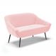 Namoradeira 02 Lugares Giovana Suede Rosa Bebê Pés Palito de Ferro - D'Rossi