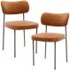 Kit 02 Cadeiras Para Sala De Jantar Melina Base Arena L02 Couríssimo Canela - Lyam Decor