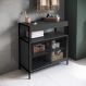 Gabinete de Banheiro Industrial Avis 2 PT Preto