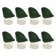 Kit 08 Cadeiras Poltrona de Jantar Bela Suede Verde Base Metálica Luxo Dourado - Pallazio