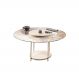 Mesa de Centro Sky Sala de Estar com Tampo em Vidro Pés em Aço Off White G26 - Hb Móveis