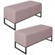 Kit 02 Puffs Decorativo Para Sala de Estar Cléo W01 Base de Ferro 90 cm Suede Rosê - Lyam Decor