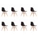 Conjunto com 8 Cadeiras Eames Quilmes Preto