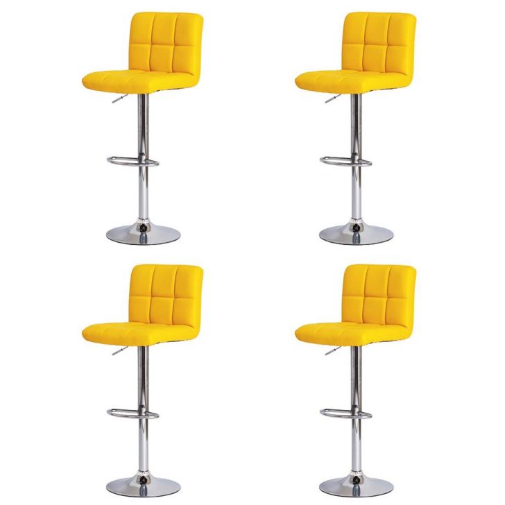 Kit 4 Banqueta Giratórias Gomos Amarela