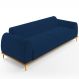 Sofá 04 Lugares Para Sala de Estar Kiev 260 cm D02 Veludo Azul Marinho C-304 - Lyam Decor