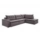 Image of Sofá 5 Lugares Presidente com Chaise Direito Veludo Cinza 366 cm ES745UP24LGTMOB