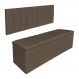 Kit Cabeceira Painel e Calçadeira Baú Casal King 1,95m Londres Linho Marrom Dal Poz Estofados