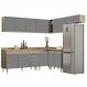 Armário de Cozinha Modulado de Canto 7 Peças CP23 Balcão com Tampo Castanho/Cinza - Lumil