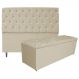 Kit Cabeceira e Calçadeira Liverpool 160 cm Queen Size Linho Bege - Amarena Móveis