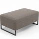Puff Decorativo Sala De Estar Cléo 90cm Base De Ferro Preto W01 Bouclê Bege - Lyam Decor