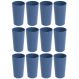 Conjunto 12 Copos Altos de Plástico 500ml Refeitório Escola Crippa Azul Madrugada