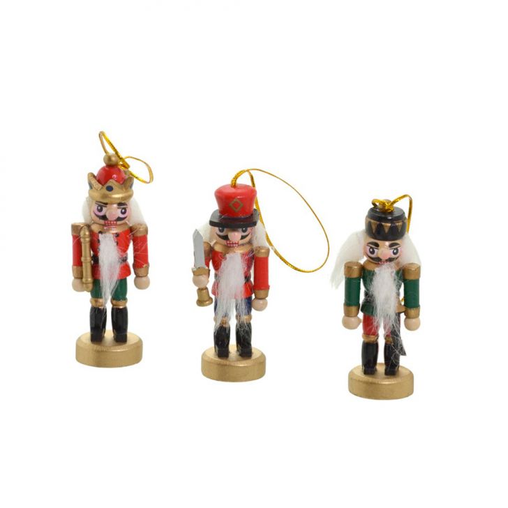 Kit com 3 Soldados Natalinos Espressione Branco e Vermelho