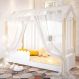 Cama de Solteiro Poppy Branco Voal Branco com Colchão e LED