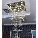 Lustre de Cristais Inox Espelhado para Salão de Festas e Vão de Escadas 440 cm