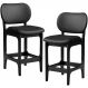Kit 02 Banquetas Baixa Bar Cozinha E Sala De Jantar Fixa Betta L02 Couríssimo Preto - Lyam Decor