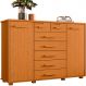 Cômoda Sapateira Grande 7 Gavetas 2 Portas MDP/MDF Santana Cinamomo