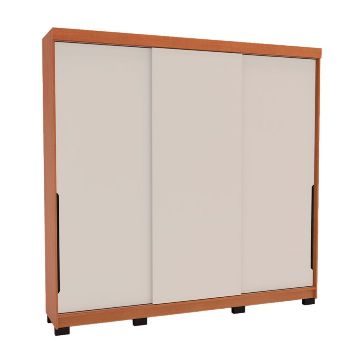 Guarda-roupa Casal Madrid 3 Portas 4 Gavetas Freijó E Creme