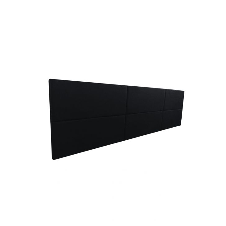 Cabeceira Estofada King 6 Blocos Não é Segredo Suede Amassado Preto 195x60