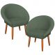 2 Poltronas Decorativa Corino Moderna para Sala de Estar Recepção Reforçada MOBLAN decor