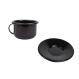 Xícara Caneca com pires Esmaltada no 8 180ml Preta 2276 e 2268