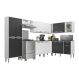 Cozinha Completa Multimóveis Xangai Soul FG3163 com Armário e Balcão Branca/Preta