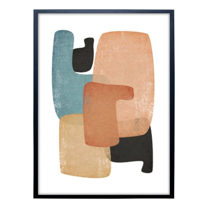 Quadro Abstrato Montagens I sem Vidro Colorido 40x60 cm