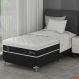 Cama Box Solteiro King com Colchão Sofisticato (65x108x198) Grafite e Branco