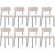 Kit 08 Cadeiras Estofadas Para Sala De Jantar Melina L02 Suede Bege - Lyam Decor