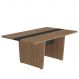 Mesa para Escritório para Reunião com 2 Tomadas Nogal/Preto