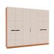 Guarda-Roupa Casal Lisboa 6 Portas 4 Gavetas Freijó e Creme