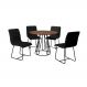 Conjunto Sala de Jantar Rubi Cinamono c/ 4 Cadeiras Linho Preto