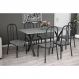 Conjunto de Mesa Miame 150 cm com 6 Cadeiras Madri Preto e Vegetale