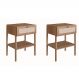 Conjunto com 2 Mesas de Cabeceira Oslo Palinha 2 Gavetas Hanover