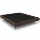 Cama Casal King Base Box Pés de Ferro Estilo Industrial 210cm Otto P05 Veludo Marrom - Lyam Decor
