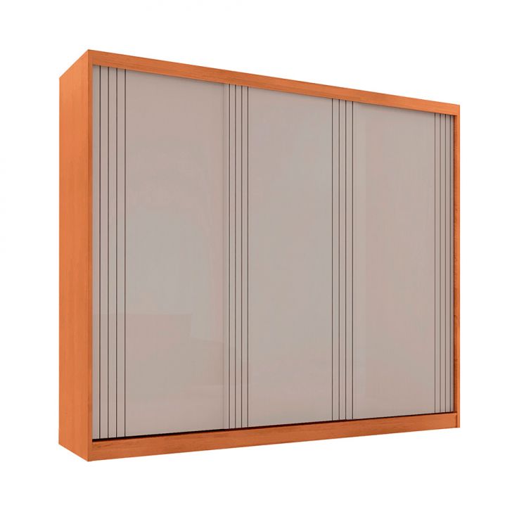 Guarda-roupa Casal Royale 100% Mdf 3 Portas Naturalle E Off White