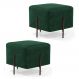 Kit 2 Puffs Decorativos 45cm Base Aço Status B-303 Veludo Verde Musgo - Domi