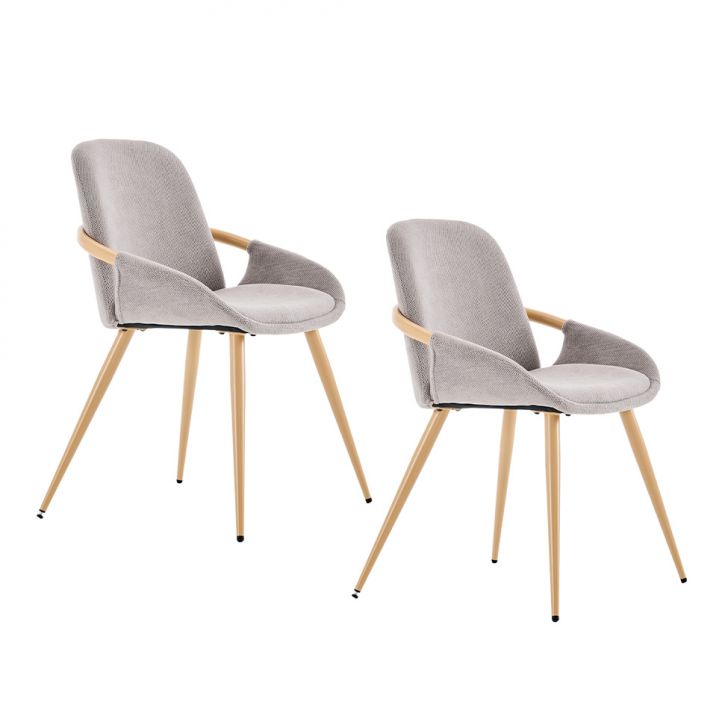 Conjunto com 2 Cadeiras de Jantar Vita Cinza Claro