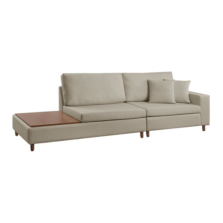 Image of Sofá 3 Lugares Com Apoio Lateral Paineiras Linho Bege PLA-ES745UP24HVJMOB