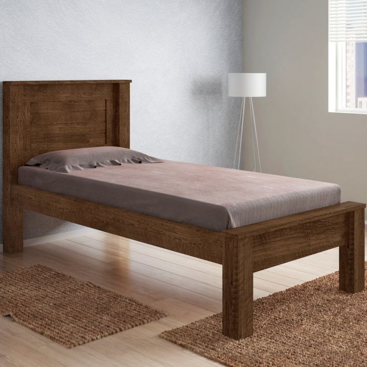 Cama Solteiro Roma Malbec com Colchão