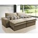 Sofá Retrátil e Reclinável 2,32m com Molas Ensacadas Cama Inbox Supreme Tecido Suede Velusoft Castor