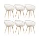 Kit 6 Cadeiras Clarice Nest Wood Com Apoio de Braço Bege