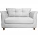 Namoradeira Decorativa Isis Pés Trapézio Suede Branco - DS Estofados
