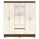 Guarda-Roupa Casal 6 Portas 2 Gavetas com Espelho Ideval Imbuia/Champanhe