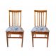 Conjunto com 2 Cadeiras União Suede Floral Azul e Mel