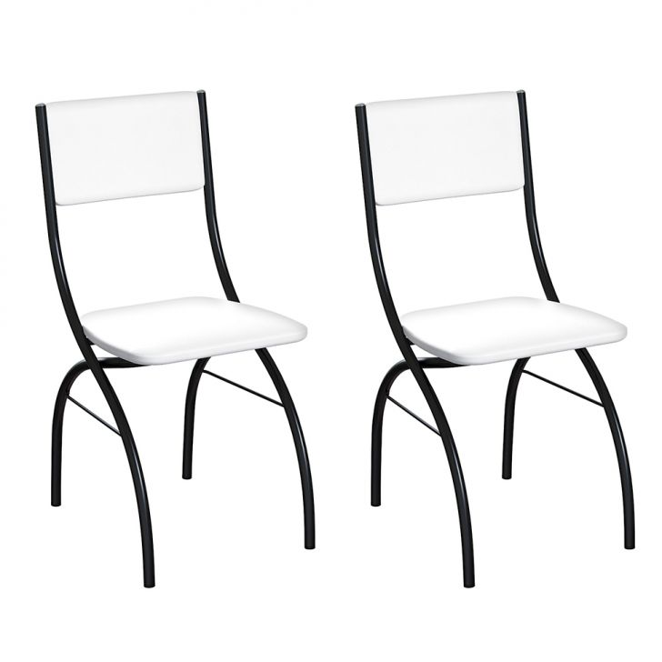 Conjunto Com 2 Cadeiras Dubbo Branco E Preto