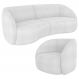 Kit Sofá 4 Lugares Eron 288cm Com Poltrona Giratória Angelina M03 Bouclê Branco - Lyam Decor
