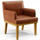 Poltrona Decorativa Para Sala De Estar E Recepção Beatriz W01 Couríssimo Camel - Lyam Decor